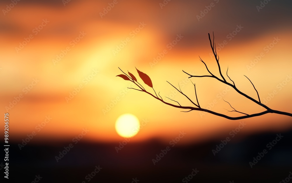 Obraz premium Capture a distant, dreamy glow, Long shot sunset