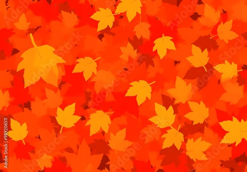 Vibrant orange autumn leaves pattern