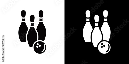 Bowling icon Isolated flat vector in outline
