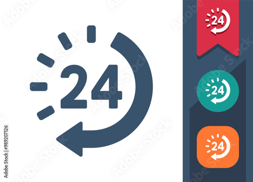 Around The Clock, 24 hours, All Day Icon