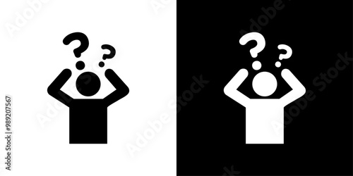 Confusing man icon Isolated flat vector in outline