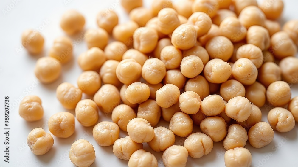 High-Resolution Image of Chickpeas: Detailed, Dimpled Surfaces on a Solid White Background. High-Resolution Image of Chickpeas: Detailed, Dimpled Surfaces on a Solid White Background.