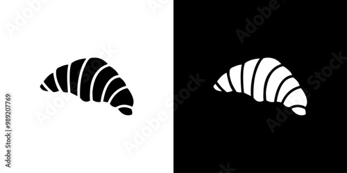 Croissant icon Isolated flat vector in outline