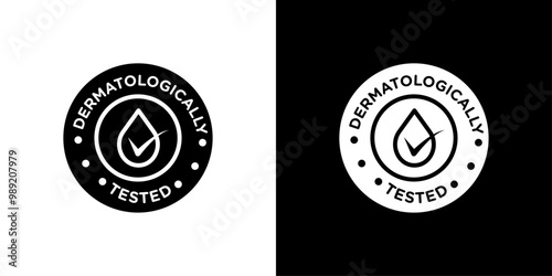 dermatologically tested icon Isolated flat vector in outline