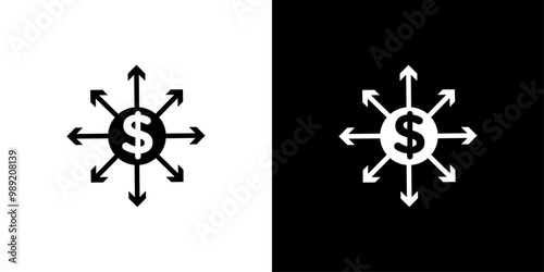 Diversified investment icon Isolated flat vector in outline