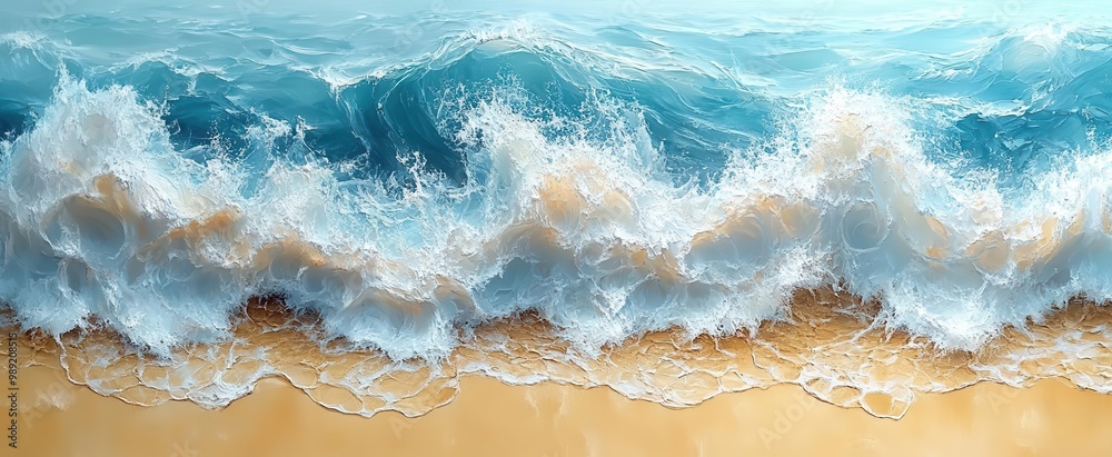 powerful ocean waves with frothy white caps crashing onto a sandy shore dynamic motion frozen in time capturing the raw energy and mesmerizing patterns of water in motion powerful ocean waves with frothy white caps crashing onto a sandy shore dynamic motion frozen in time capturing the raw energy and mesmerizing patterns of water in motion