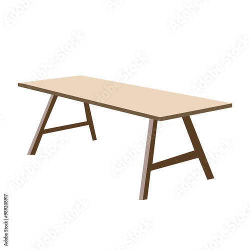 wooden table isolated on white