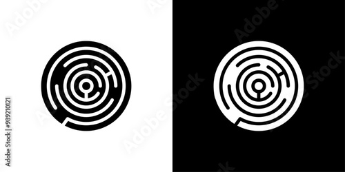 Labyrinth icon Isolated flat vector in outline
