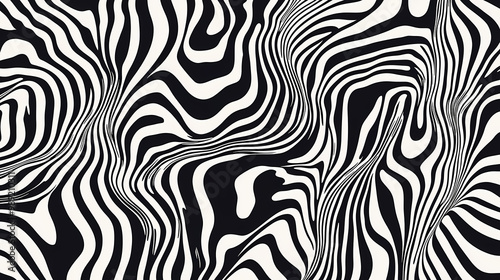 Line art illustration featuring unique op art repeating patterns perfect for creating stunning wallpapers in contemporary design projects. Op Art. Illustration