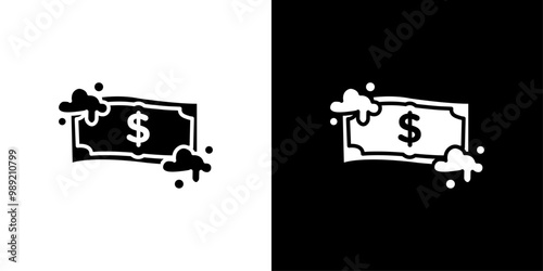 Money laundering icon Isolated flat vector in outline