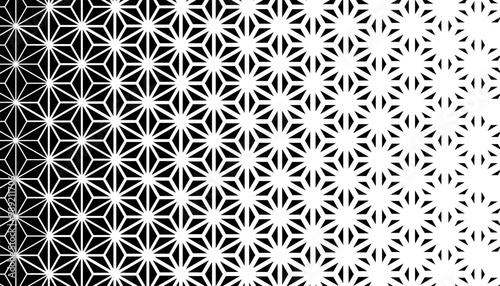 Black and white seamless transition with geometric pattern. For background and jersey design. Fully editable vector element. 