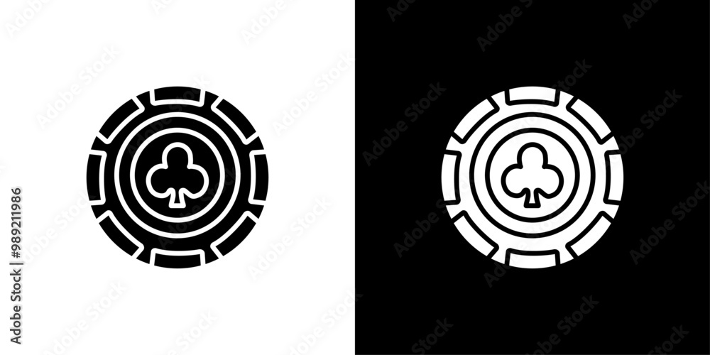Poker chip icon Isolated flat vector in outline Poker chip icon Isolated flat vector in outline
