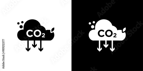 Reduce carbon dioxide co2 icon Isolated flat vector in outline
