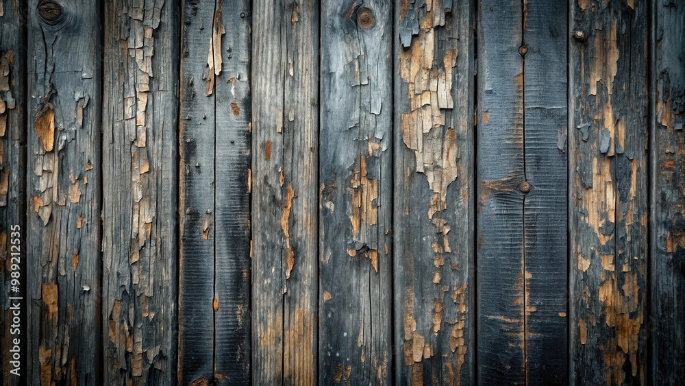 Textured cracked paint on wooden wall with dark gray and black tones Textured cracked paint on wooden wall with dark gray and black tones