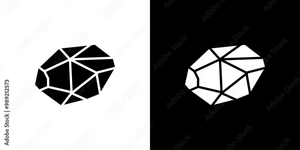 Rock stone crystal icon Isolated flat vector in outline
