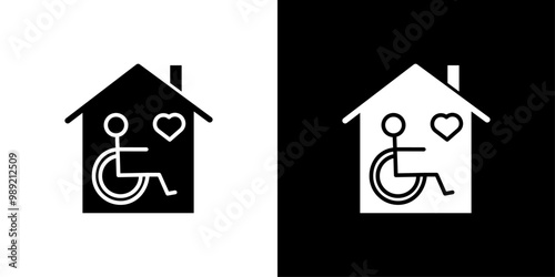 Retirement home icon Isolated flat vector in outline