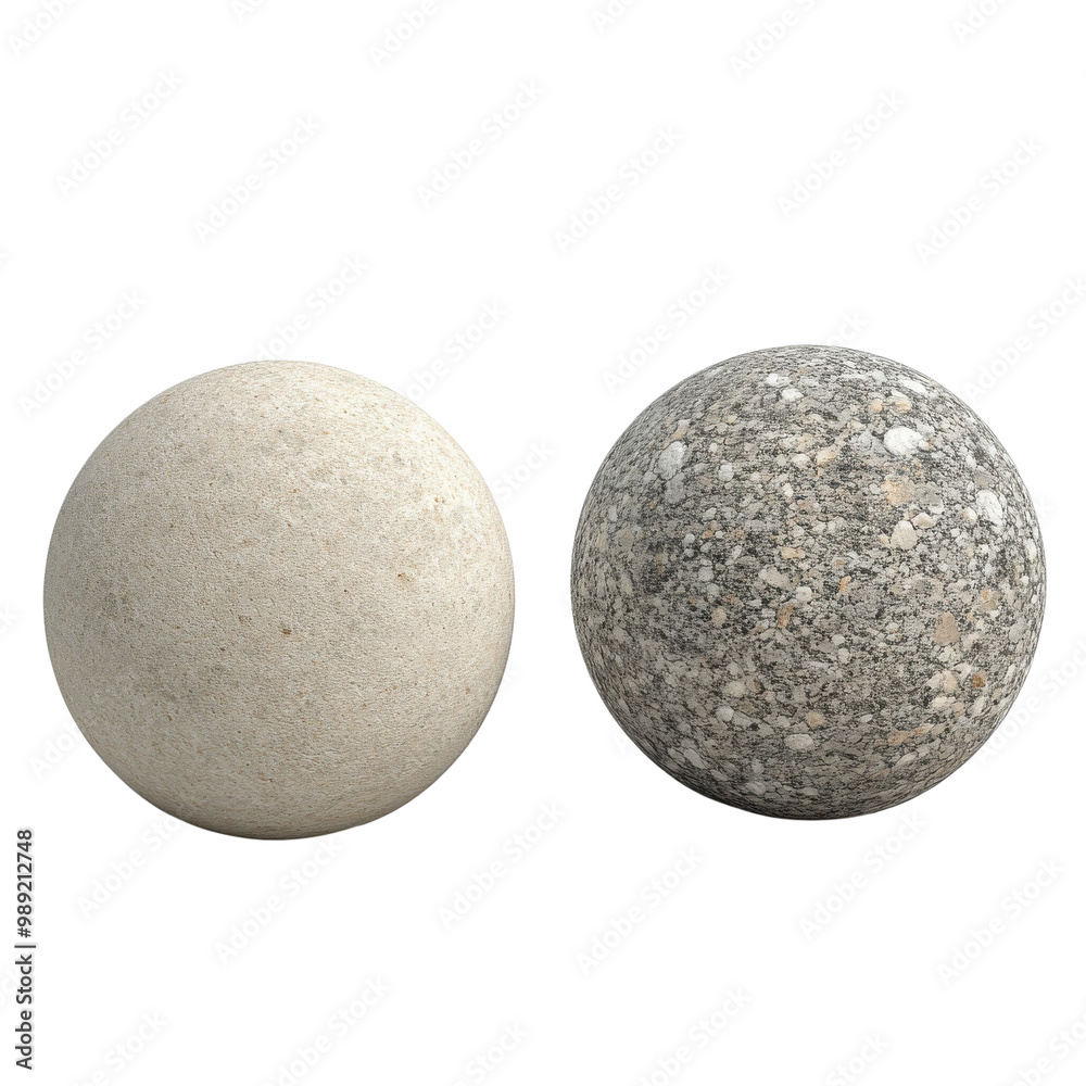 Two textured decorative balls, white isolate background transparent background Two textured decorative balls, white isolate background transparent background