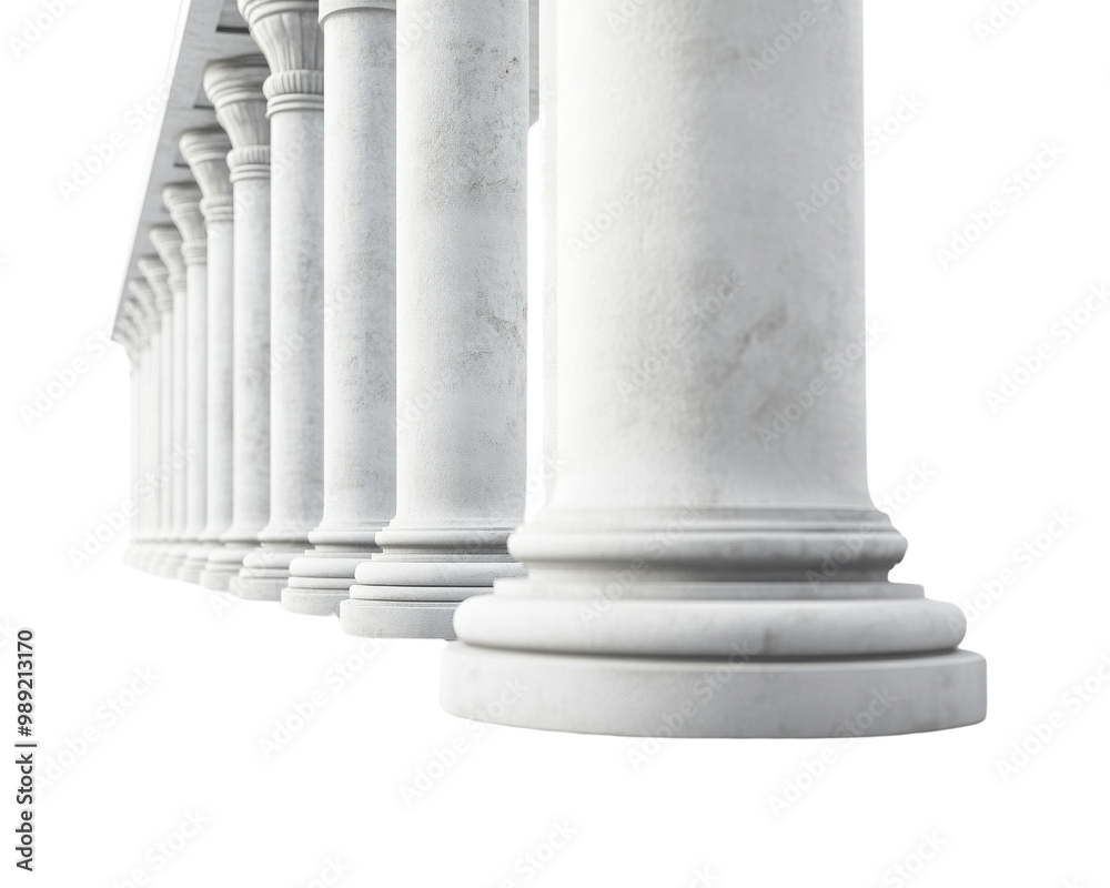 White marble columns against white background transparent background White marble columns against white background transparent background