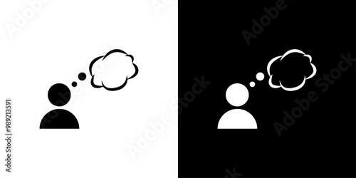 Thinking icon Isolated flat vector in outline