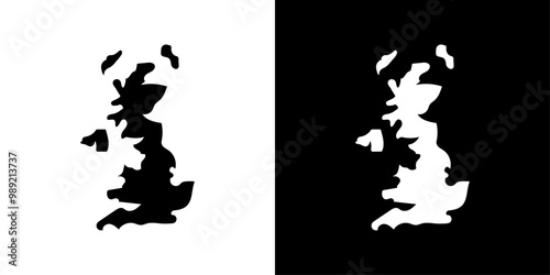 United Kingdom map icon Isolated flat vector in outline