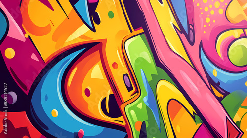 Graffiti wall abstract background, idea for artistic pop art background. Graffiti Pop. Illustration