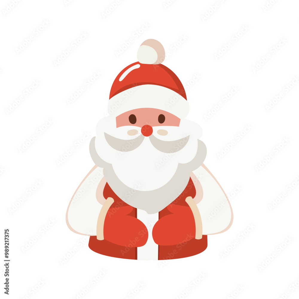 Christmas Santa Claus. old santa claus face with long beard. simple flat vector design. great for christmas and new year Christmas Santa Claus. old santa claus face with long beard. simple flat vector design. great for christmas and new year