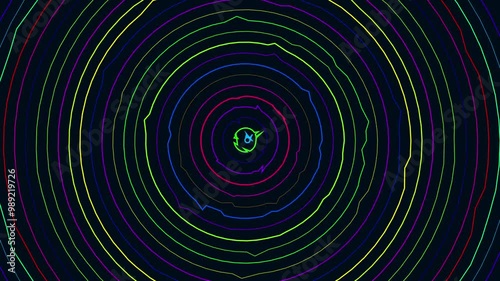 Circles Orbiting Abstract Background, Digital Patterns, Motion Graphics, Seamless Loops, Background Animation, Visual Effects
