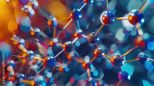 Molecular Symmetry: Close-up of Iron-Cyanide Coordination Complex Showing Linear Arrangement photo