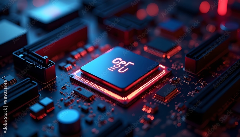 close up computer circuit board processor cpu stylised close up computer circuit board processor cpu stylised