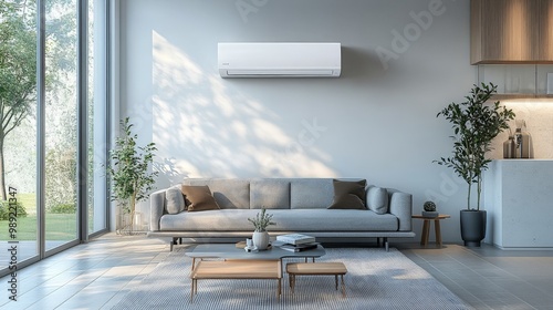 Wallpaper Mural Energy efficient air conditioner with fresh natural in a modern living room Torontodigital.ca