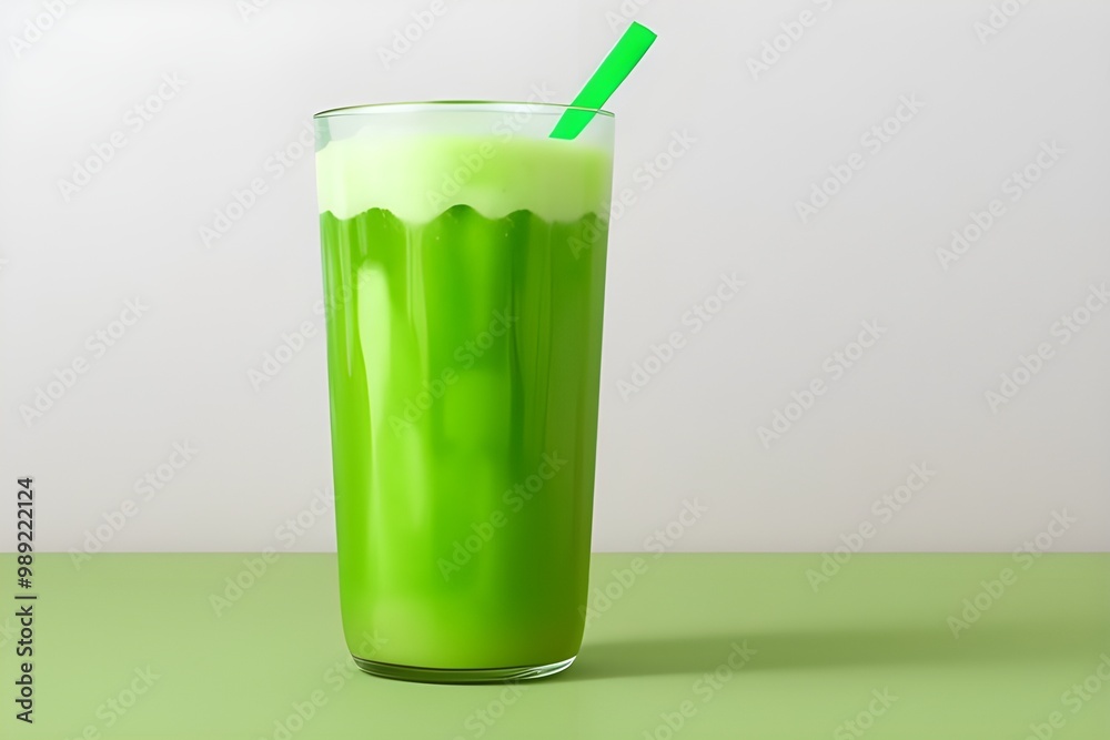 Green Milk Soda Bottle Isolated on White Background Green Milk Soda Bottle Isolated on White Background