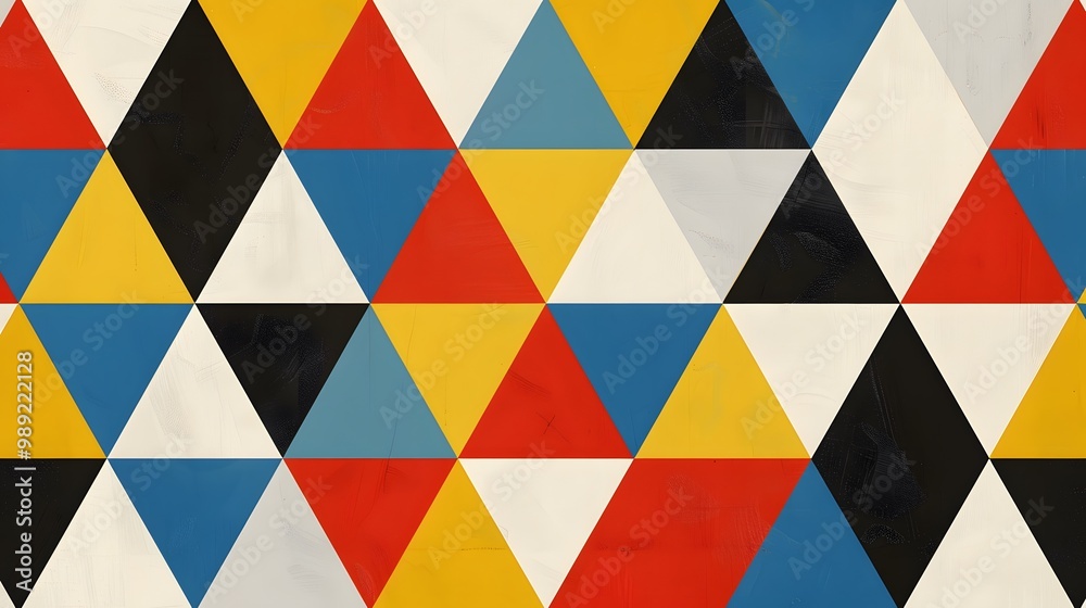 Mid-Century Modern Triangle Geometric Seamless Pattern