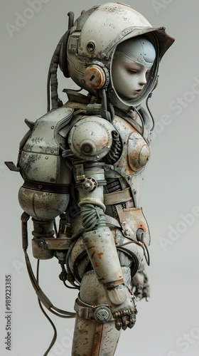 Futuristic Robot Woman in Space Suit - Digital Art