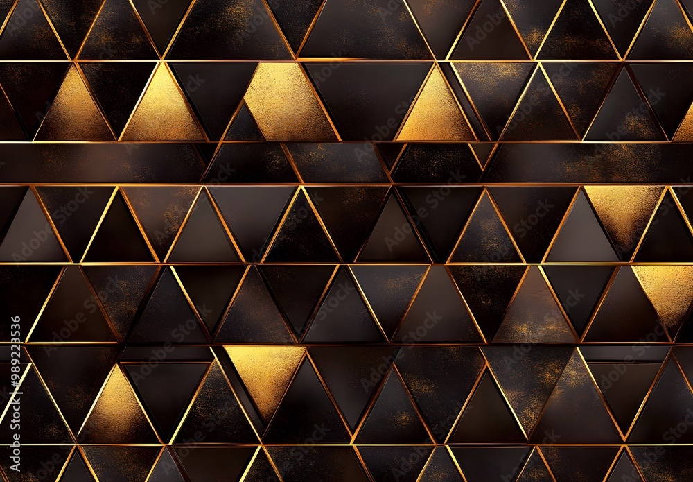 Dark Brown & Gold Foil Triangle Seamless Pattern Dark Brown & Gold Foil Triangle Seamless Pattern