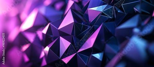 Abstract Geometric Background Purple and Blue Low Poly