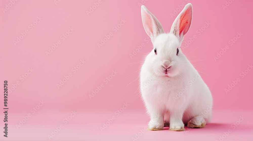 white rabbit on pink background white rabbit on pink background