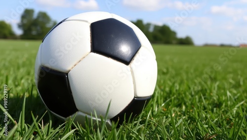 Soccer Ball on Green Grass Field