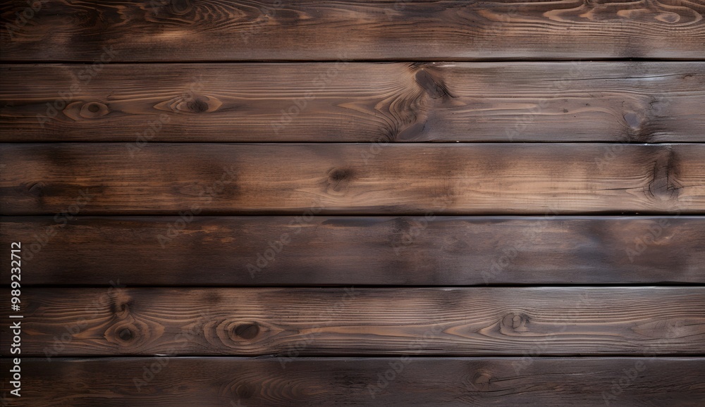 Fototapeta premium Dark Brown Wood Plank Background Texture
