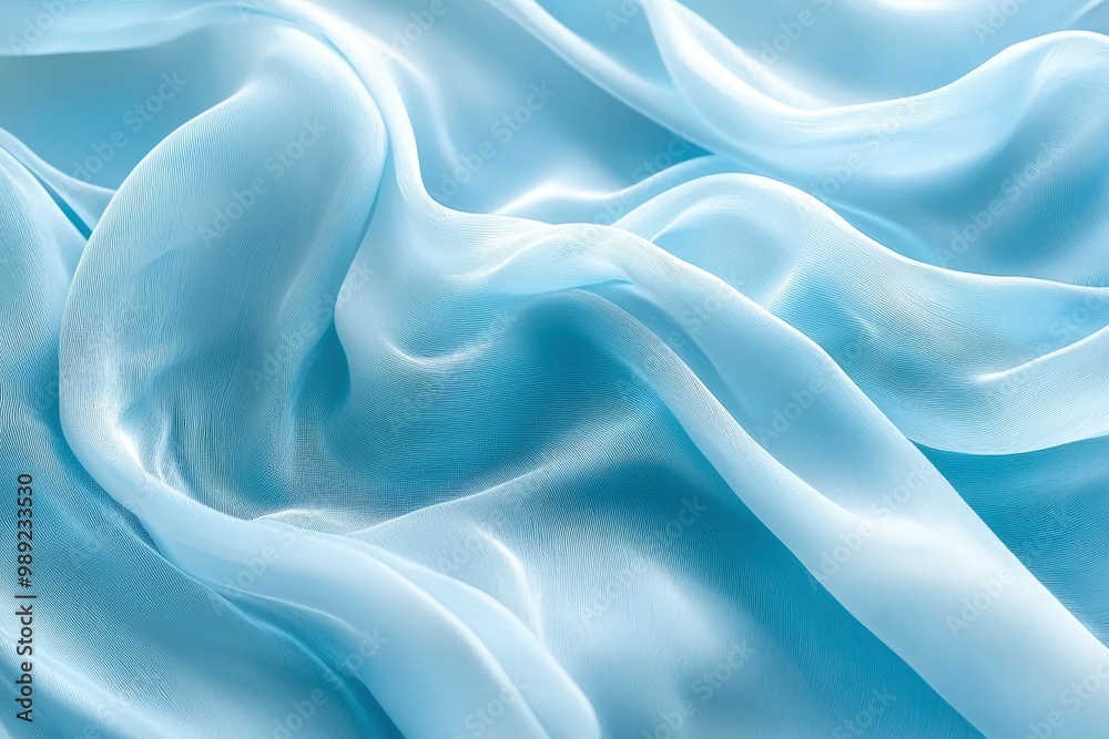 Obraz premium Abstract Blue Fabric Texture with Wavy Lines