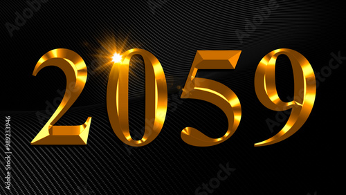 Number 2059 in gold text on black background