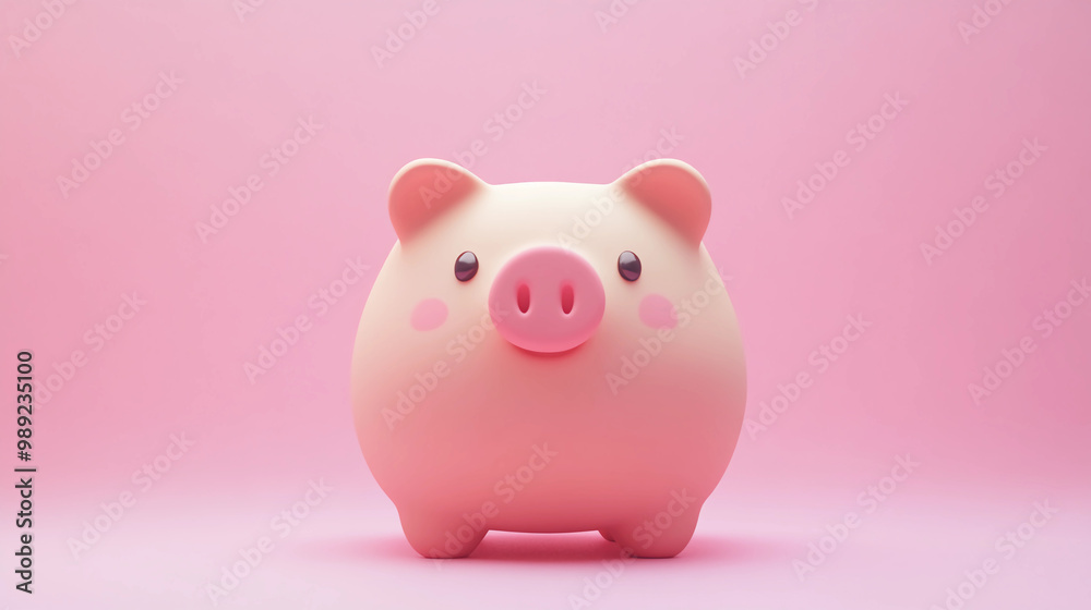 A cute pink piggy bank sits against a soft pink background, symbolizing savings and financial goals. A cute pink piggy bank sits against a soft pink background, symbolizing savings and financial goals.