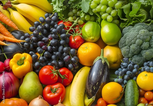 Colorful Fresh Fruit & Vegetable Display