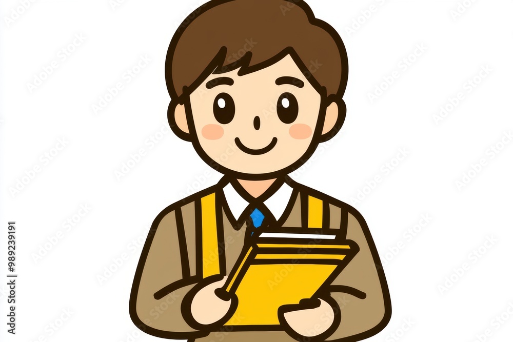 Cheerful student holding books ready for school Cheerful student holding books ready for school