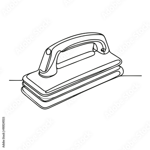 Vacuum sealer. Icon. Vector drawing. One line art. A simple drawing of a continuous line of a kitchen electric appliance.