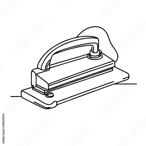 Vacuum sealer. Icon. Vector drawing. One line art. A simple drawing of a continuous line of a kitchen electric appliance.