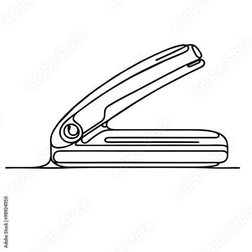 Vacuum sealer. Icon. Vector drawing. One line art. A simple drawing of a continuous line of a kitchen electric appliance.