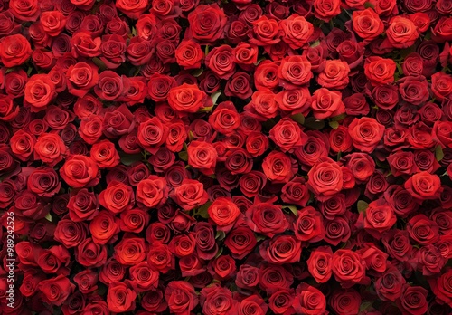 Artistic Red Rose Wall: Romantic Valentine's Day Background