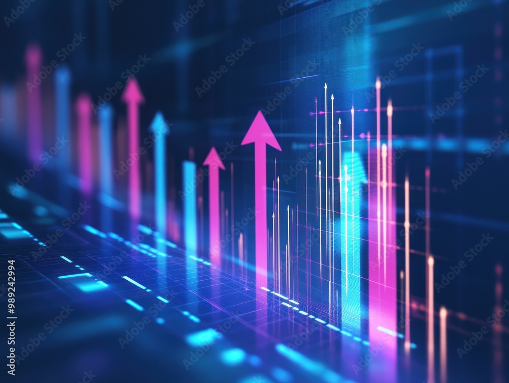 Colorful arrows symbolizing growth and success, AI generated Colorful arrows symbolizing growth and success, AI generated