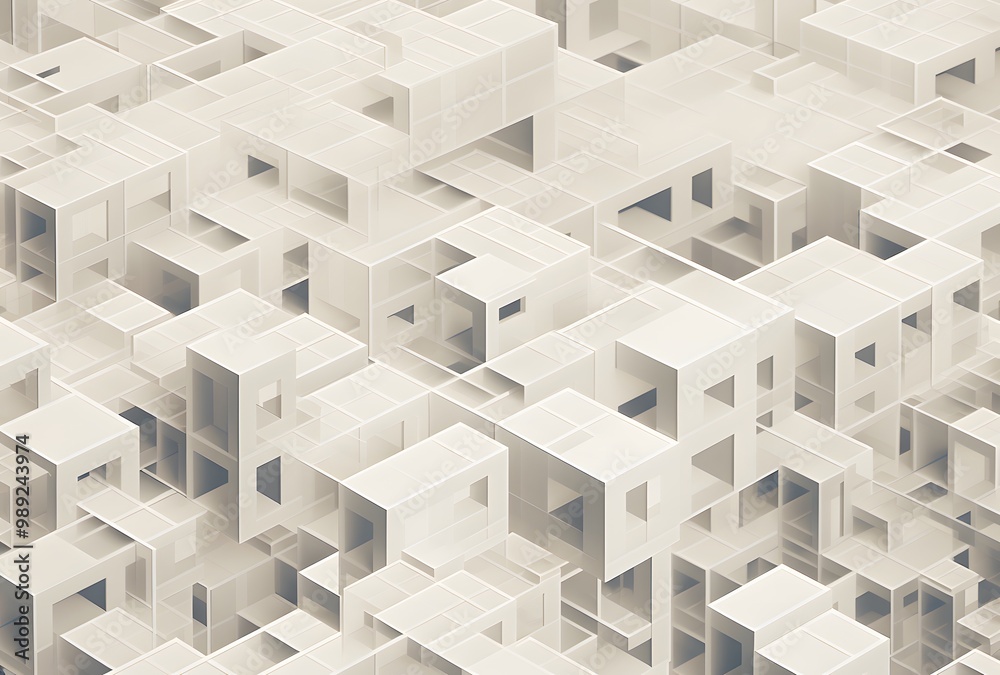 Fototapeta premium Abstract Isometric Geometric Grid Pattern