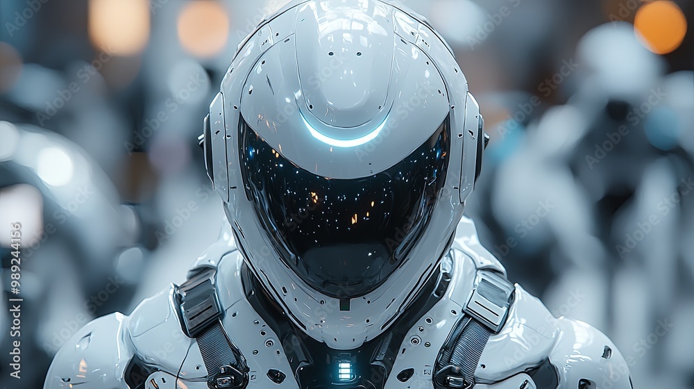 Futuristic Robot with Sleek Design and Glossy Finish Futuristic Robot with Sleek Design and Glossy Finish